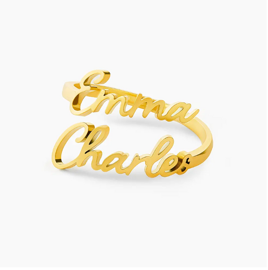 Bague Prénoms Multiples - Cadeau Parfait à Offrir
