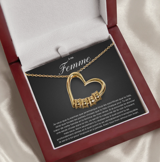 Collier personnalisé le coeur de la famille - Cadeau parfait à offrir